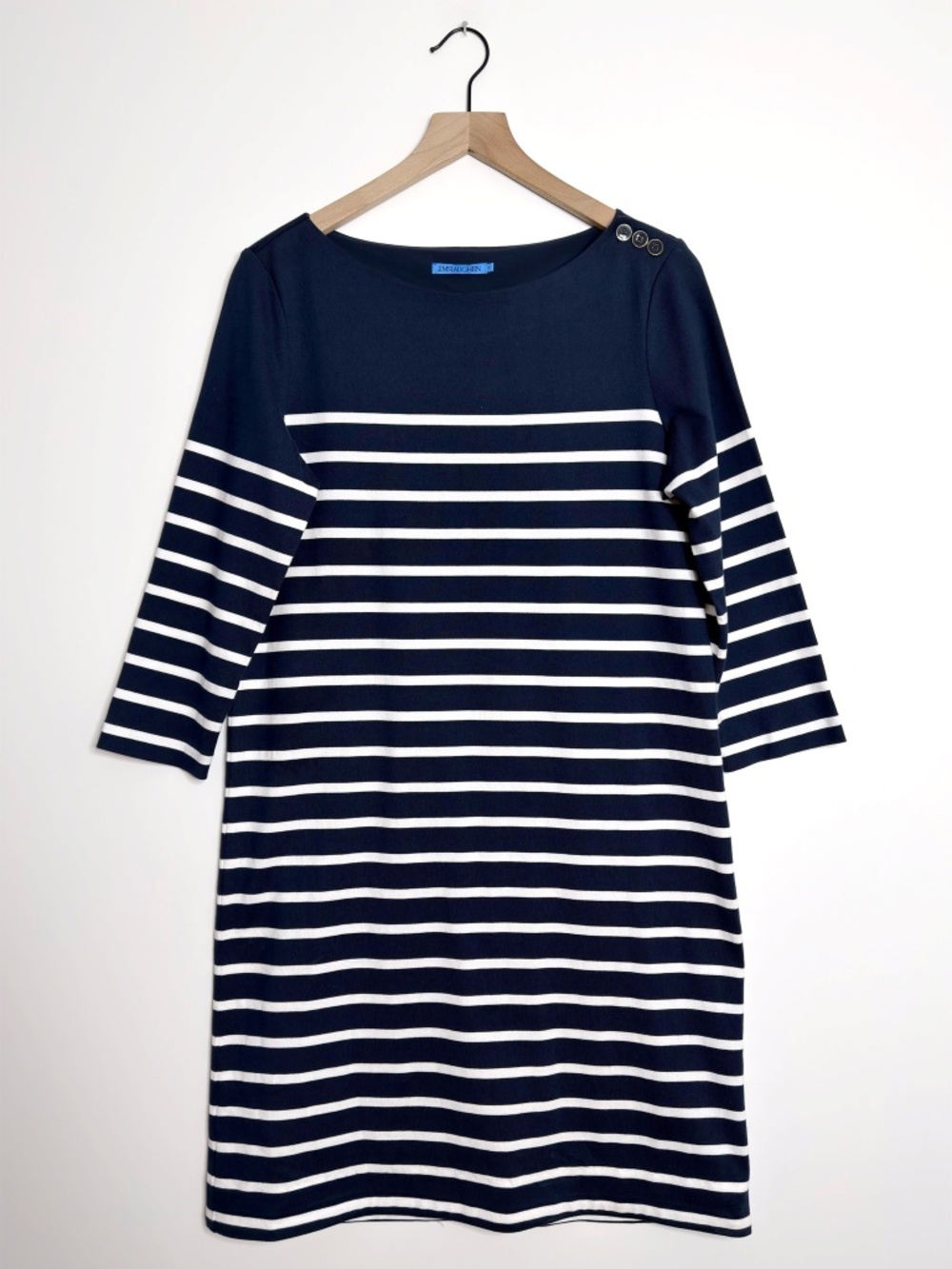 J. McLaughlin Striped Boat Neck Dress